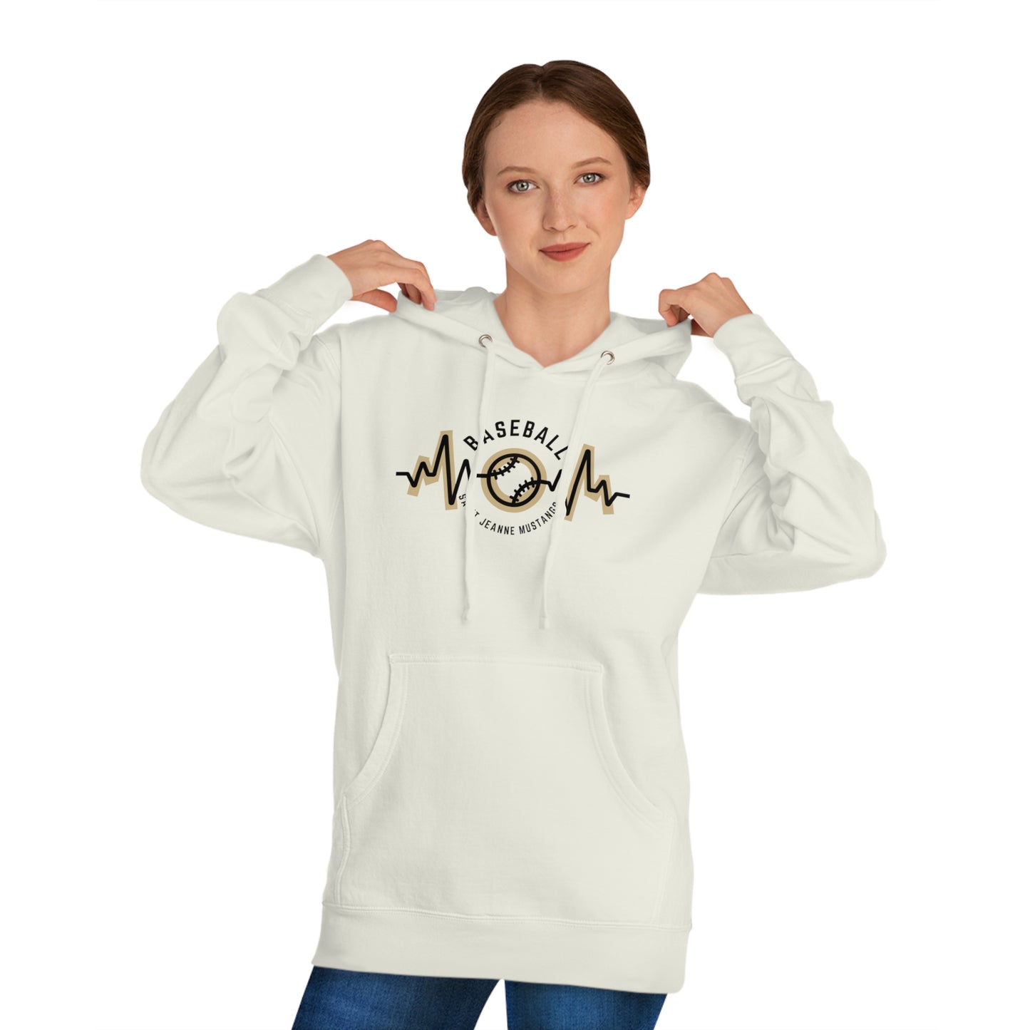 Baseball Mom Heartbeat Unisex Hooded Sweatshirt BASEBALL ELEM