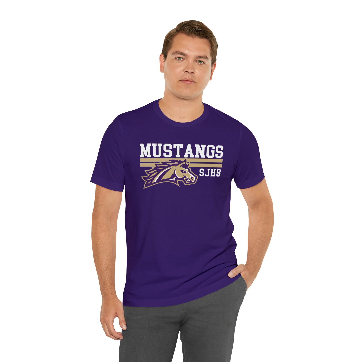 Mustangs Striped Unisex Jersey Short Sleeve Tee HIGH SCHOOL