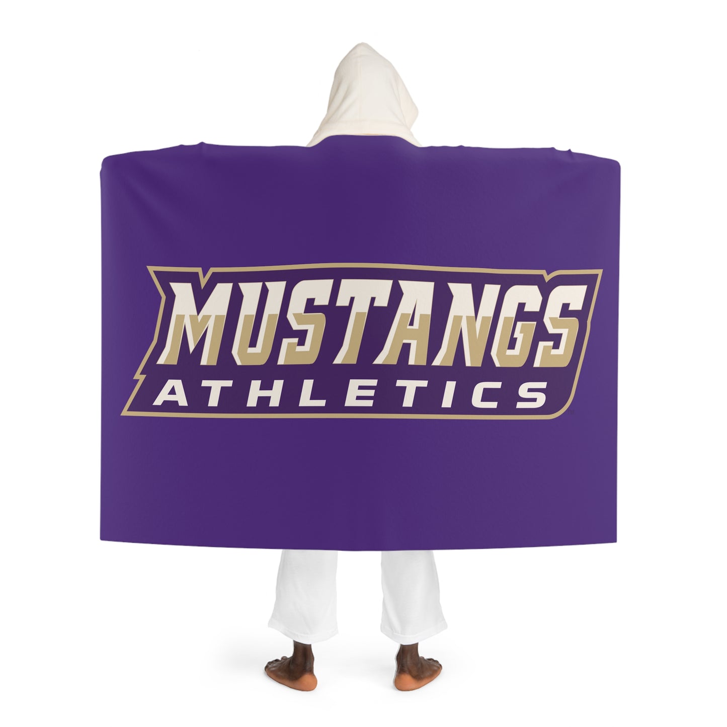 Mustang Athletics Hooded Sherpa Fleece Blanket ATHLETICS