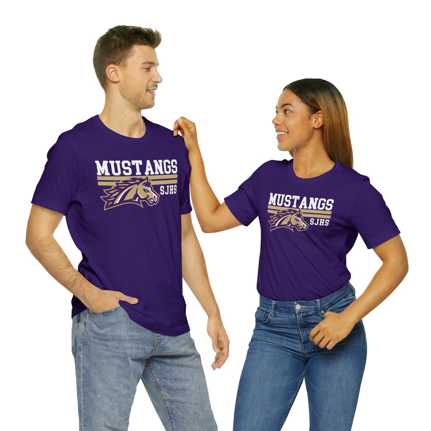 Mustangs Striped Unisex Jersey Short Sleeve Tee HIGH SCHOOL