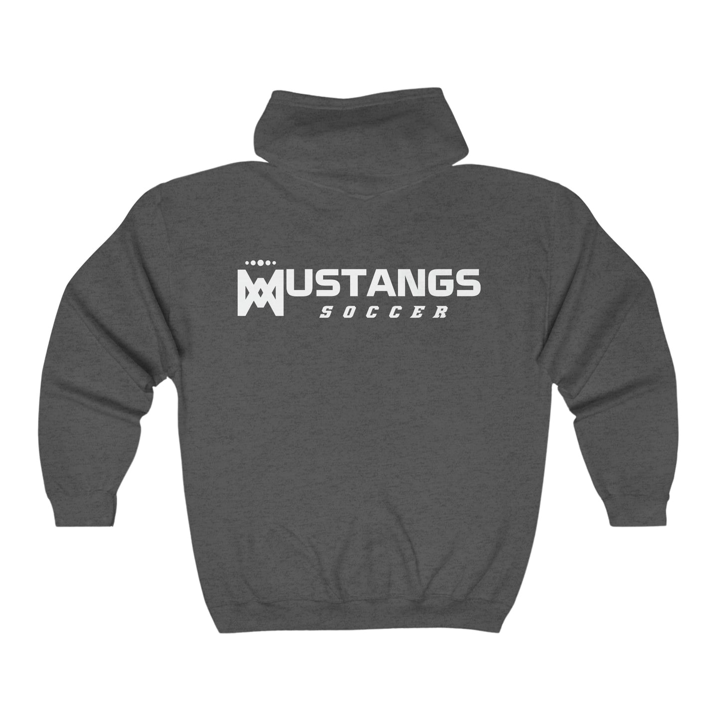 Mustangs Soccer SJ White Ball Zip Unisex Hooded Sweatshirt SOCCER HS