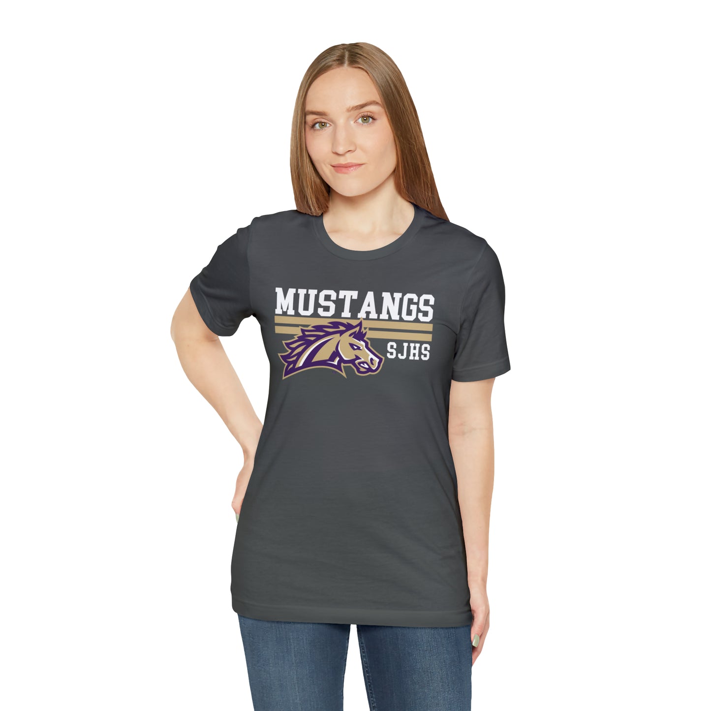 Mustangs Striped Unisex Jersey Short Sleeve Tee HIGH SCHOOL