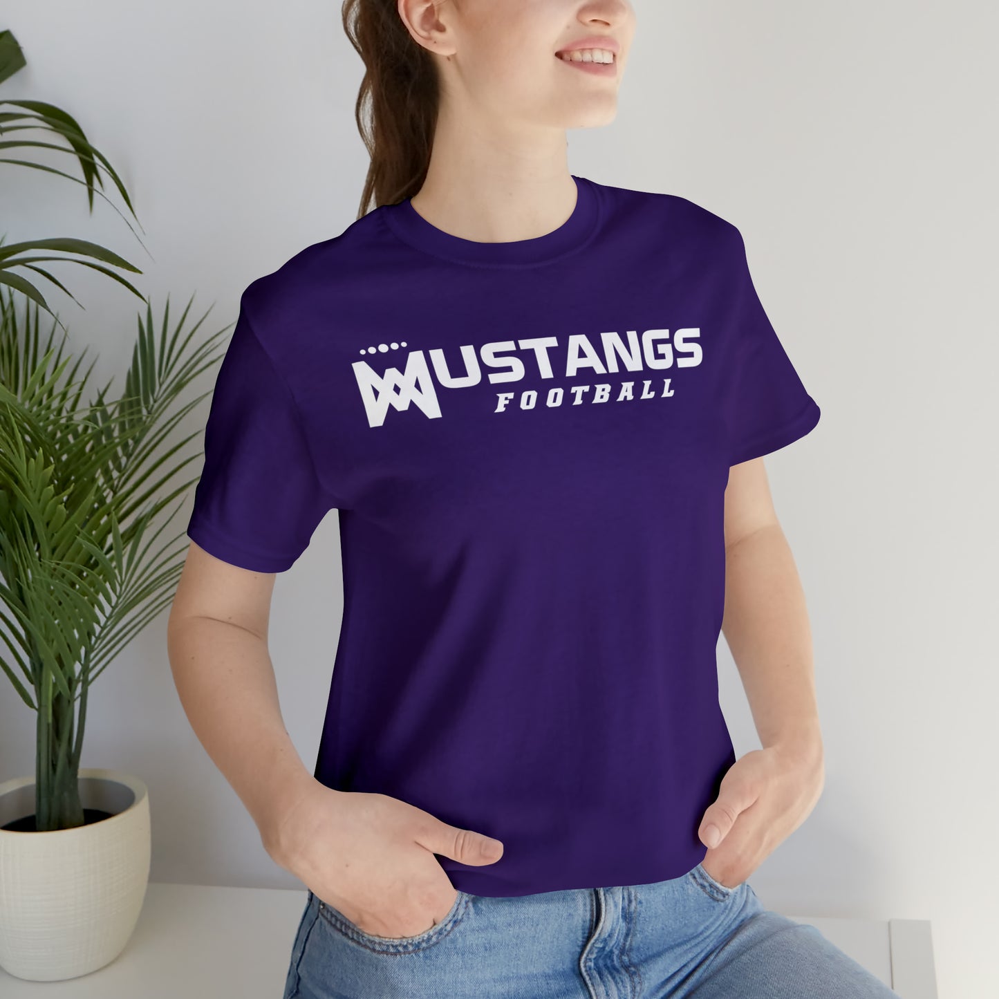 Mustangs Football Company of Mary Unisex Jersey Short Sleeve Tee FOOTBALL HS