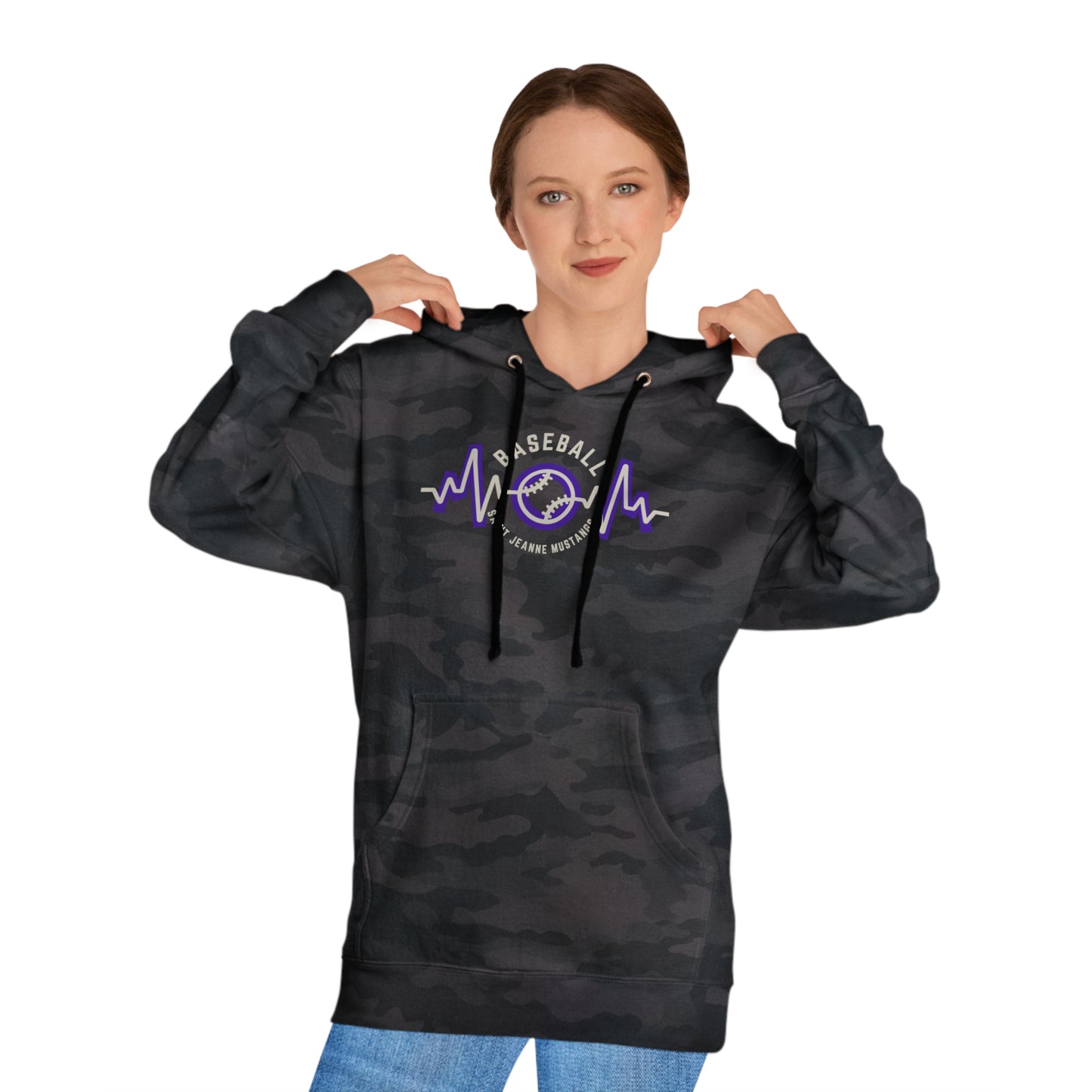 Baseball Mom Heartbeat Unisex Hooded Sweatshirt BASEBALL HS