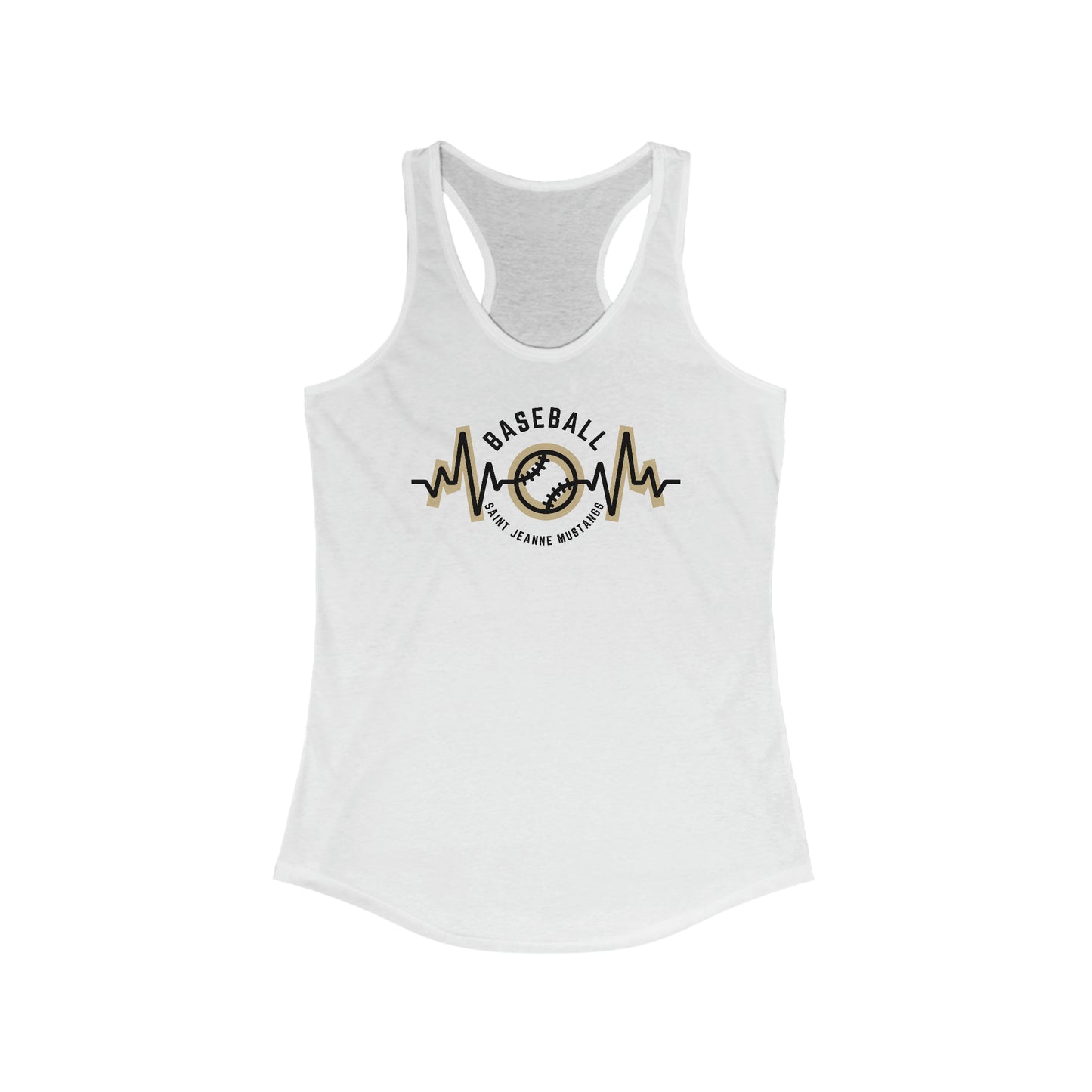 Baseball Mom Heartbeat Women's Ideal Racerback Tank BASEBALL HS