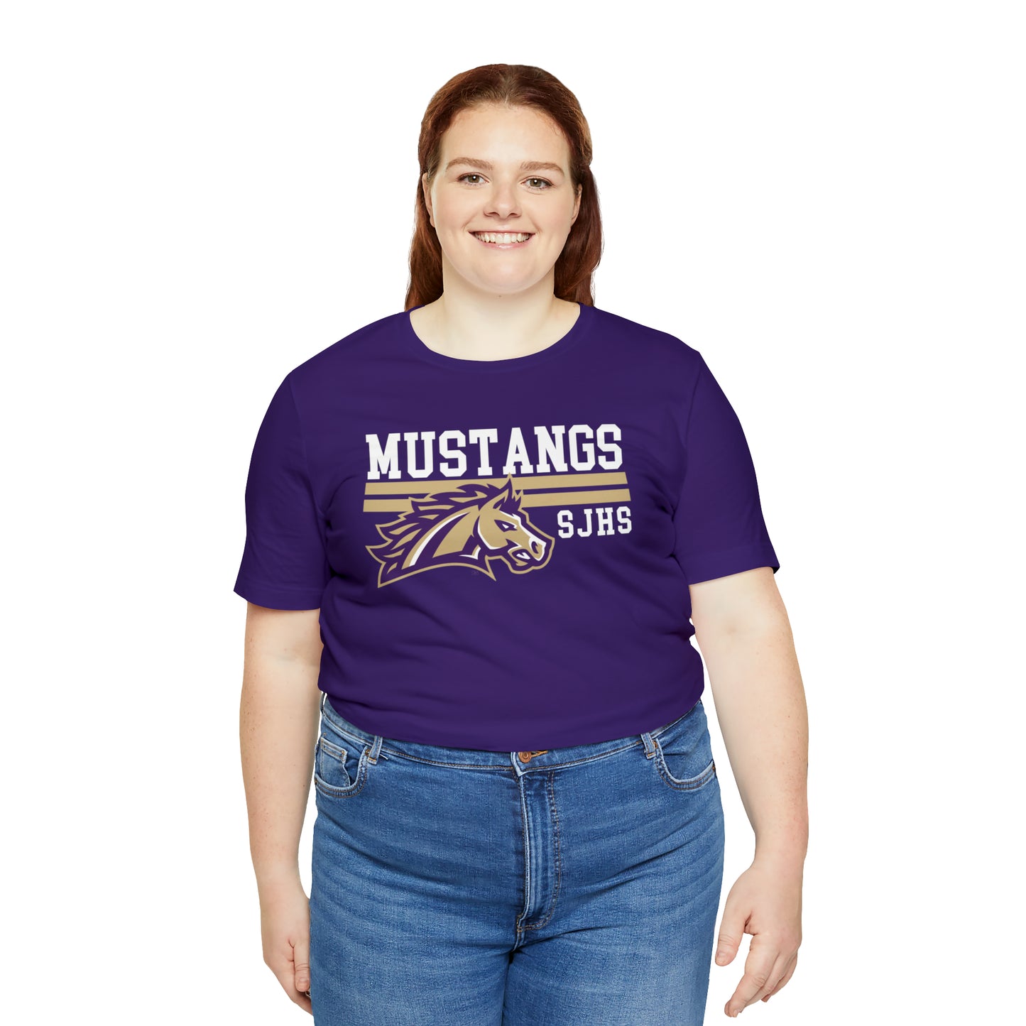 Mustangs Striped Unisex Jersey Short Sleeve Tee HIGH SCHOOL