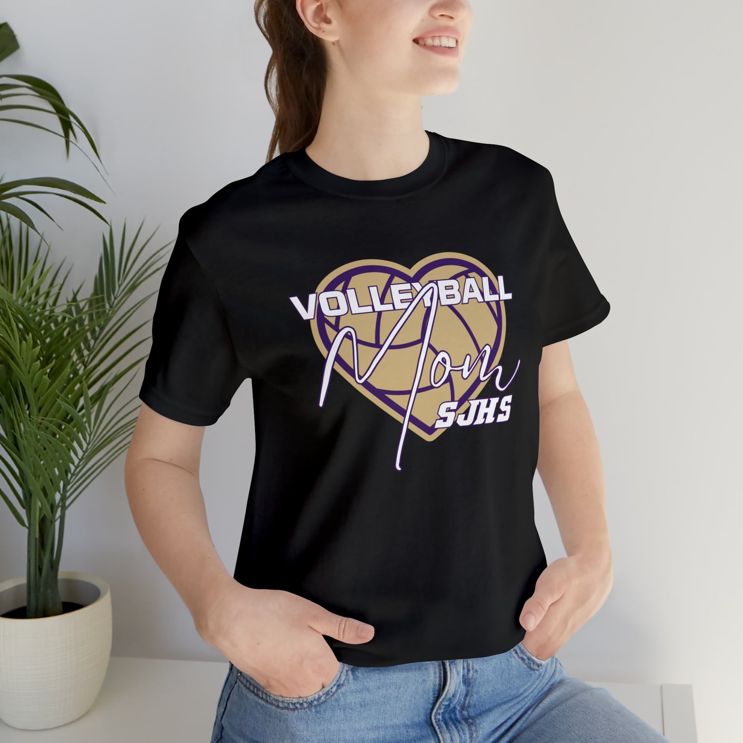 Volleyball Mom Heart Unisex Jersey Short Sleeve Tee VOLLEYBALL HS