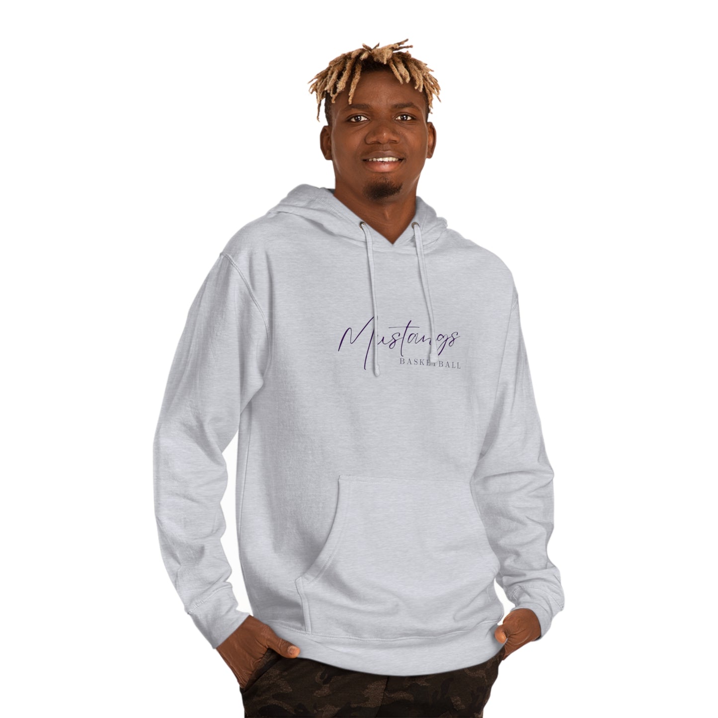 Mustangs Basketball Script Unisex Hooded Sweatshirt BASKETBALL HS