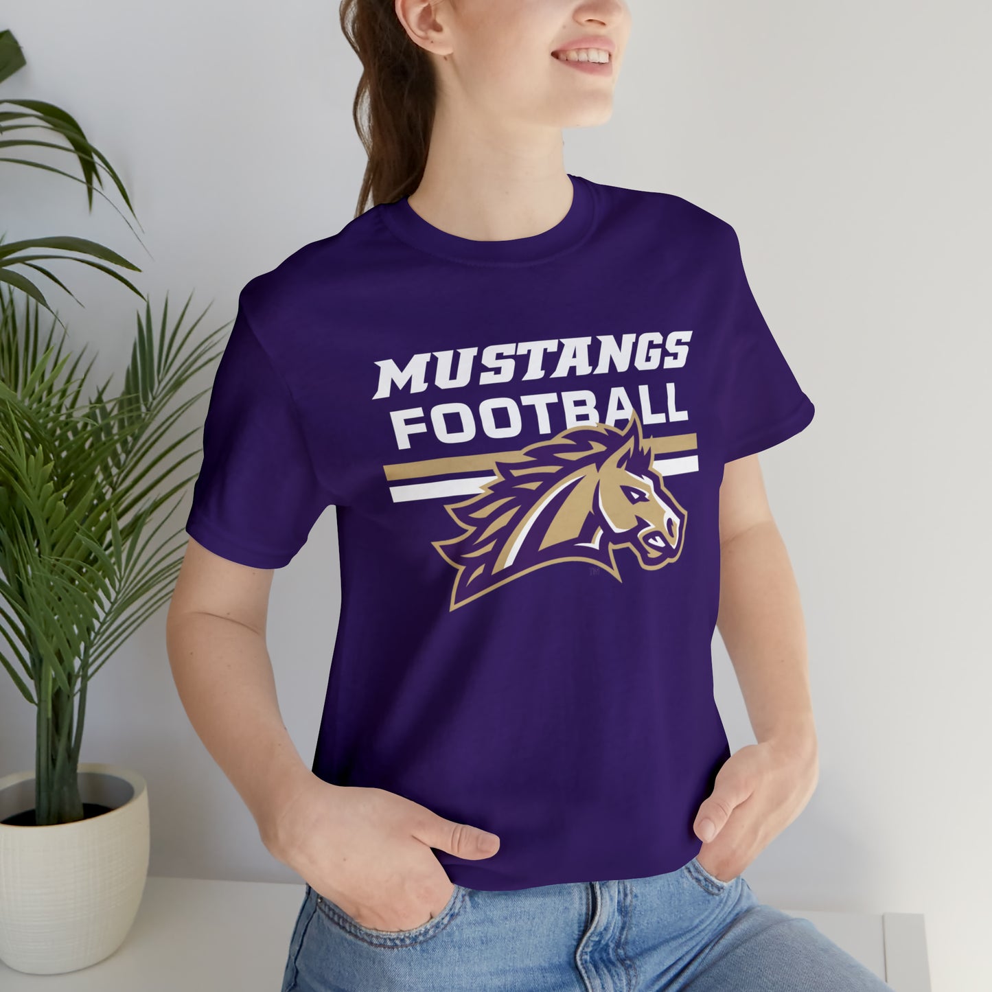 Mustangs Football Line Unisex Jersey Short Sleeve Tee FOOTBALL HS