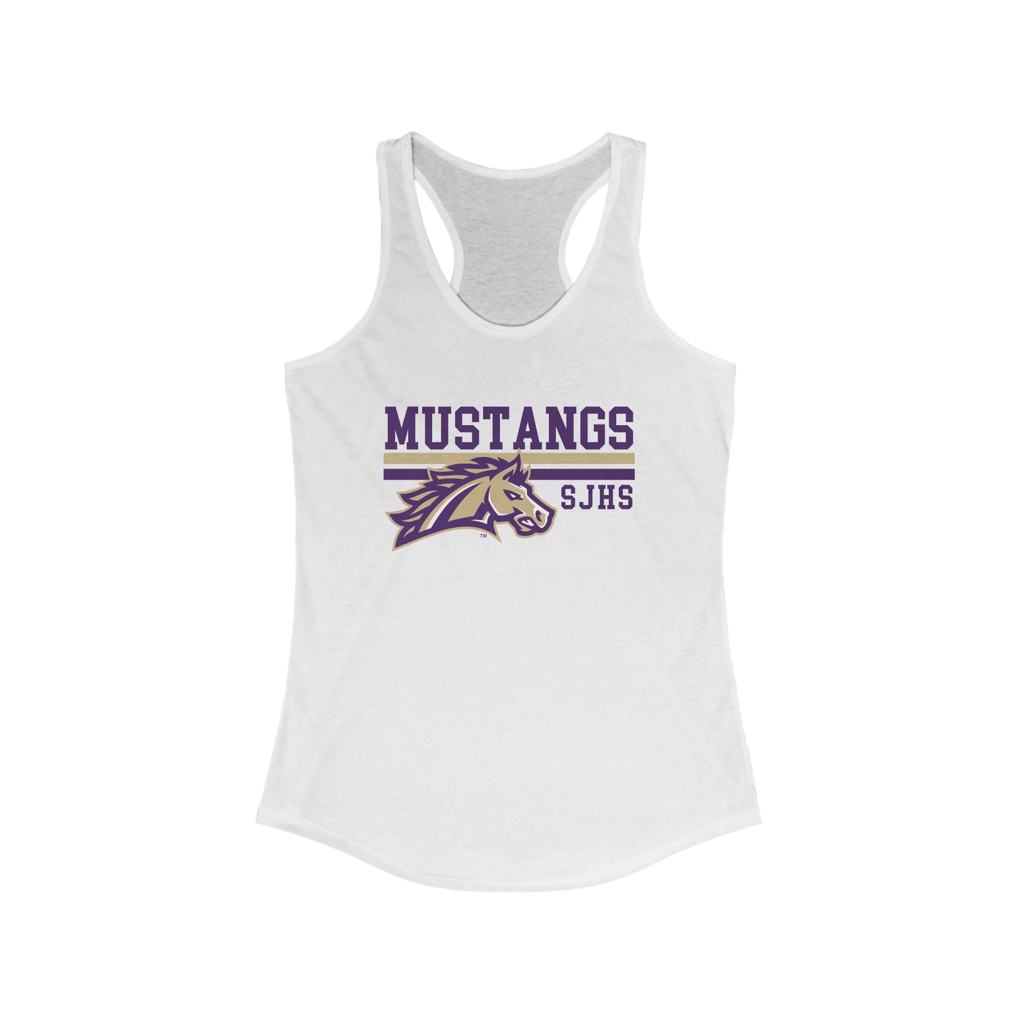 Mustangs Striped Women's Ideal Racerback Tank HIGH SCHOOL