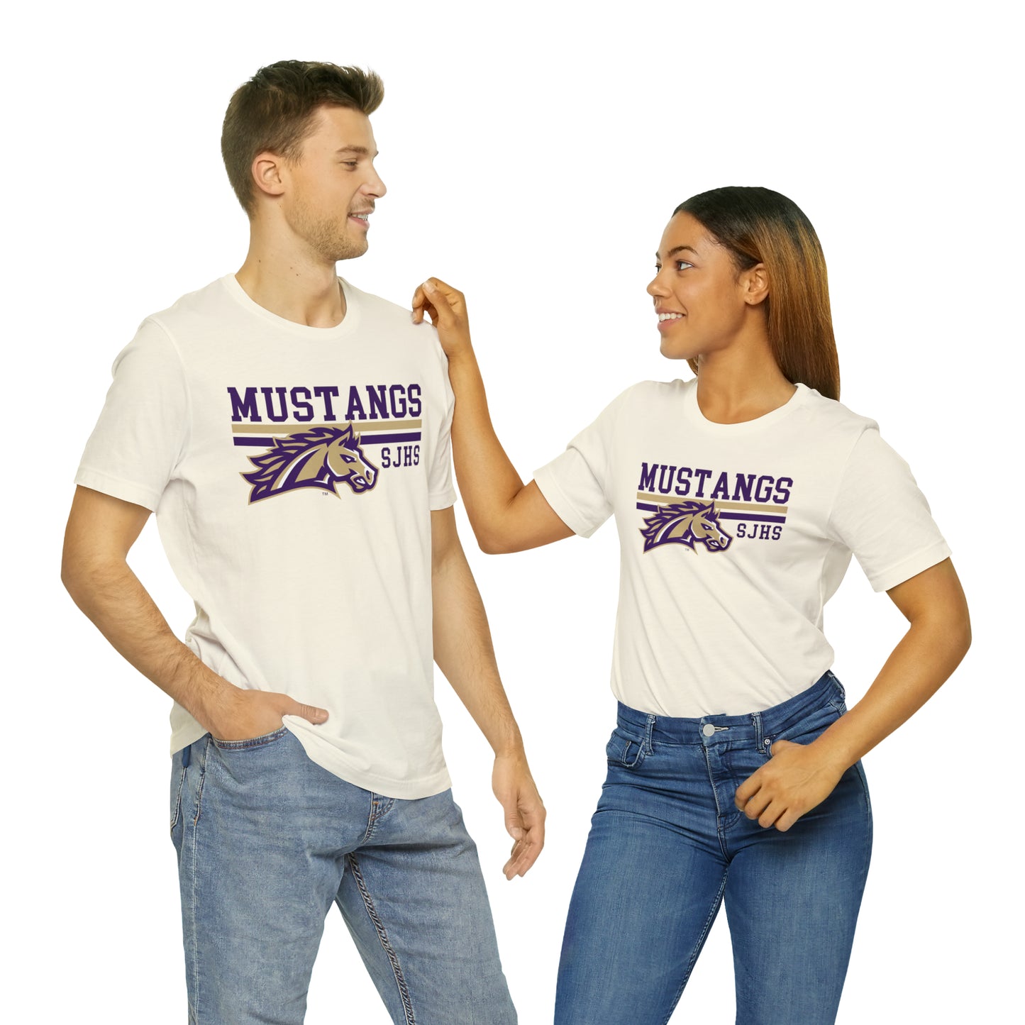 Mustangs Striped Unisex Jersey Short Sleeve Tee HIGH SCHOOL