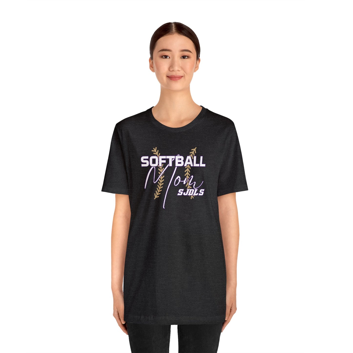 Softball Mom Stiches and Script Unisex Jersey Short Sleeve Tee  SOFTBALL ELEM