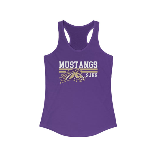 Mustangs Striped Women's Ideal Racerback Tank HIGH SCHOOL