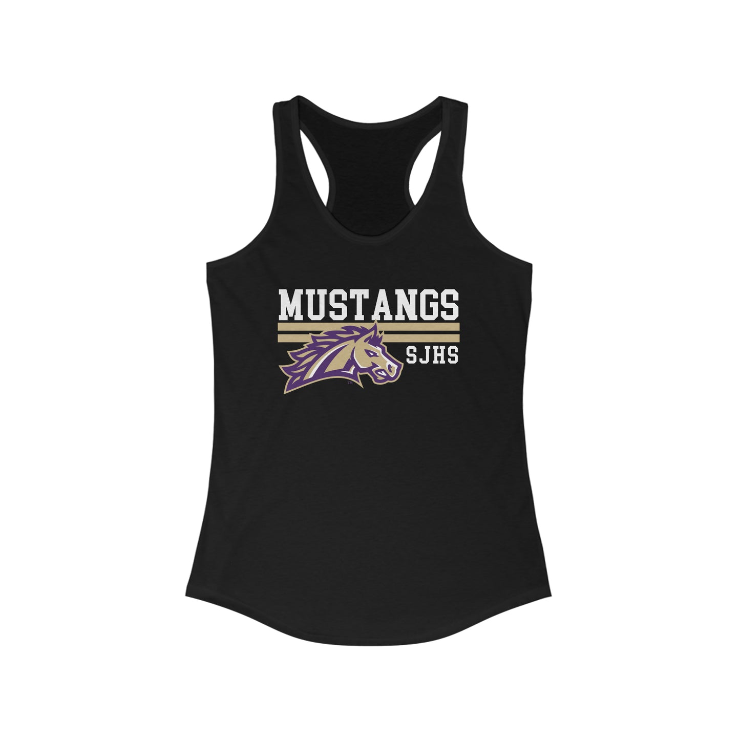 Mustangs Striped Women's Ideal Racerback Tank HIGH SCHOOL