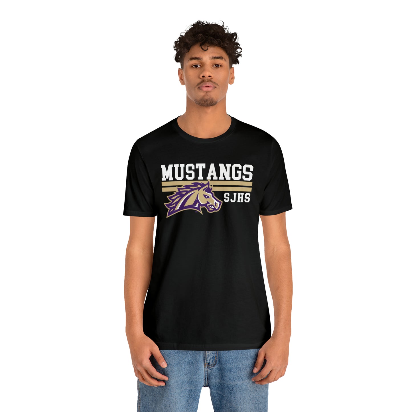 Mustangs Striped Unisex Jersey Short Sleeve Tee HIGH SCHOOL