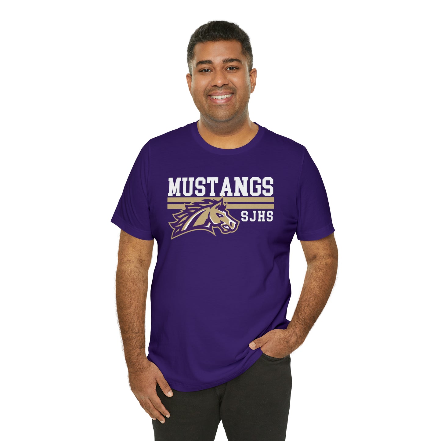 Mustangs Striped Unisex Jersey Short Sleeve Tee HIGH SCHOOL