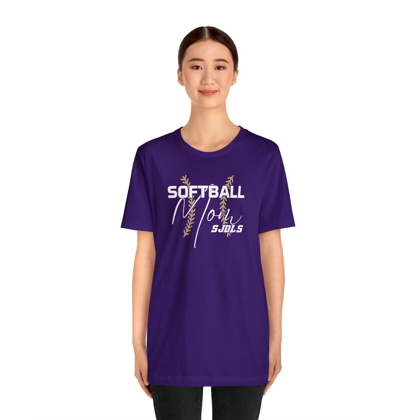 Softball Mom Stiches and Script Unisex Jersey Short Sleeve Tee  SOFTBALL ELEM