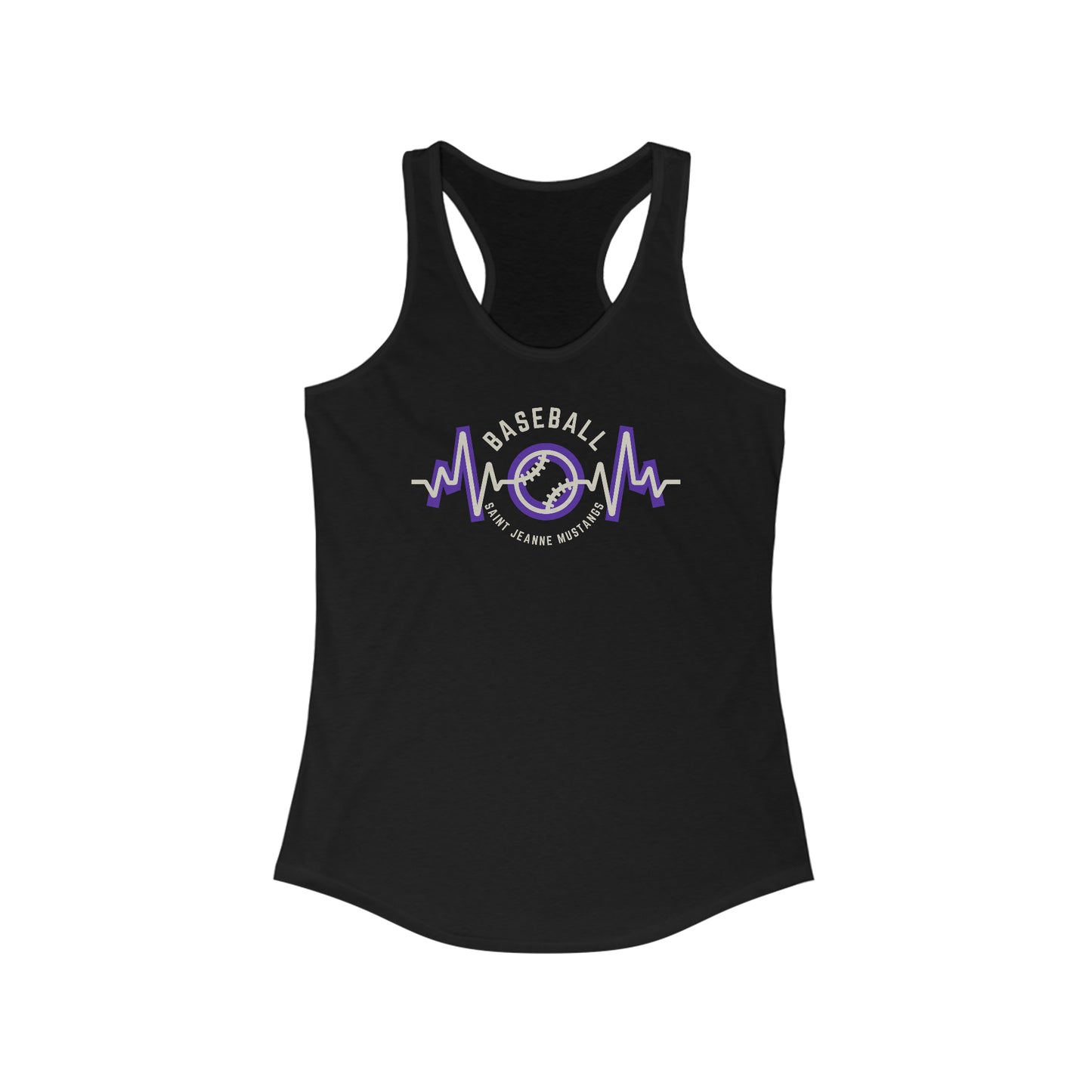 Baseball Mom Heartbeat Women's Ideal Racerback Tank BASEBALL HS