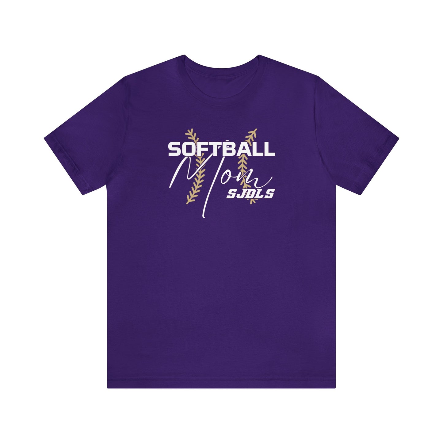 Softball Mom Stiches and Script Unisex Jersey Short Sleeve Tee Elementary SOFTBALL HS