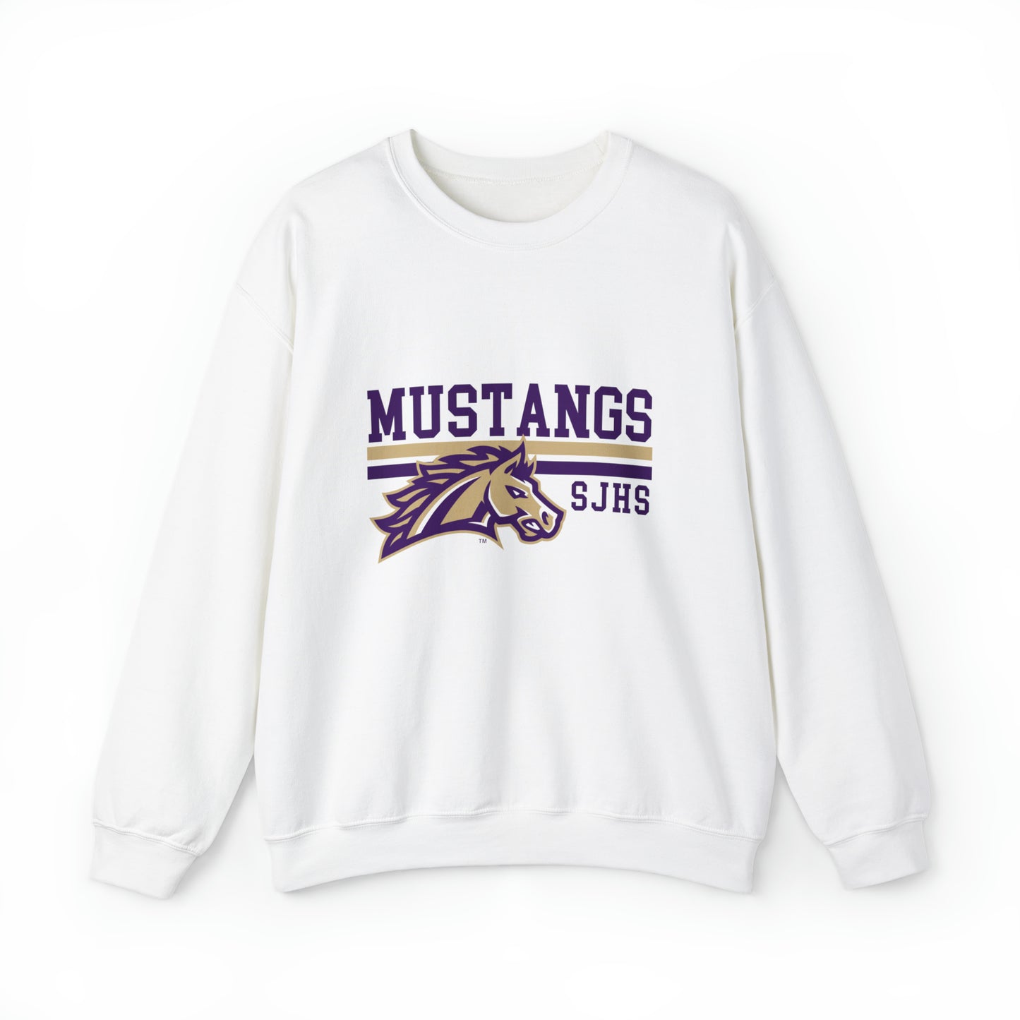 Mustangs Striped Unisex Heavy Blend™ Crewneck Sweatshirt HIGH SCHOOL