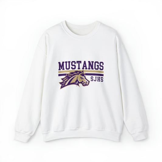 Mustangs Striped Unisex Heavy Blend™ Crewneck Sweatshirt HIGH SCHOOL