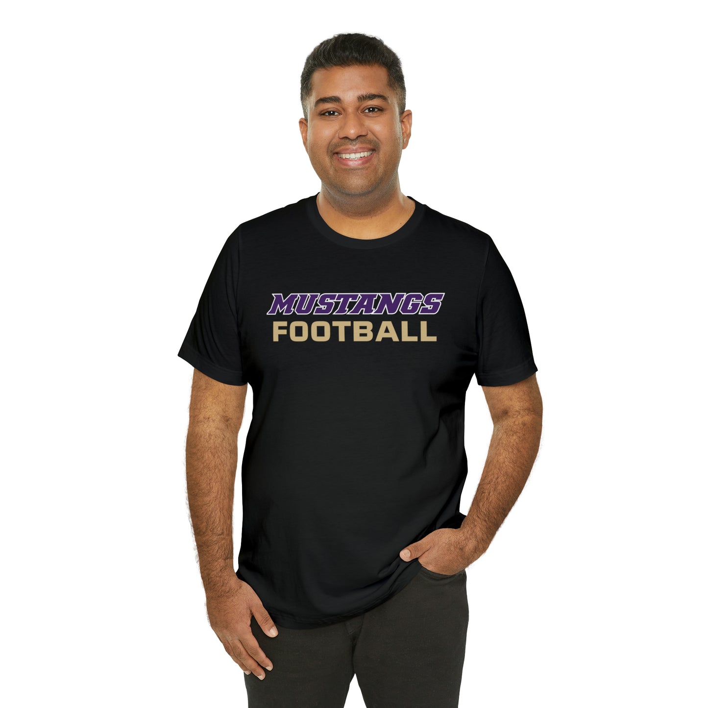 Mustangs Football Simple Unisex Jersey Short Sleeve Tee FOOTBALL HS