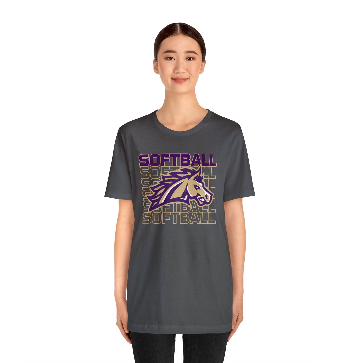 Softball Repeat Mustang Unisex Soft Shirt  SOFTBALL ELEM