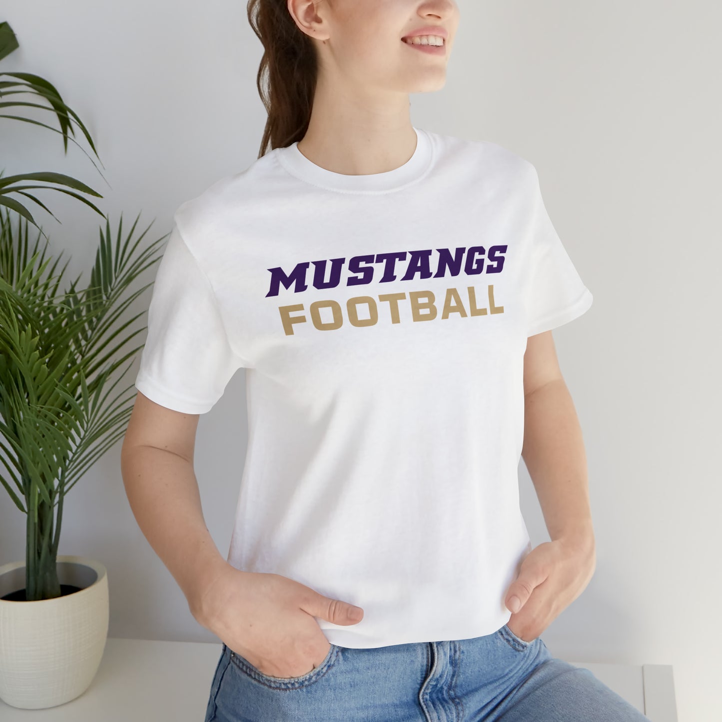 Mustangs Football Simple Unisex Jersey Short Sleeve Tee FOOTBALL HS