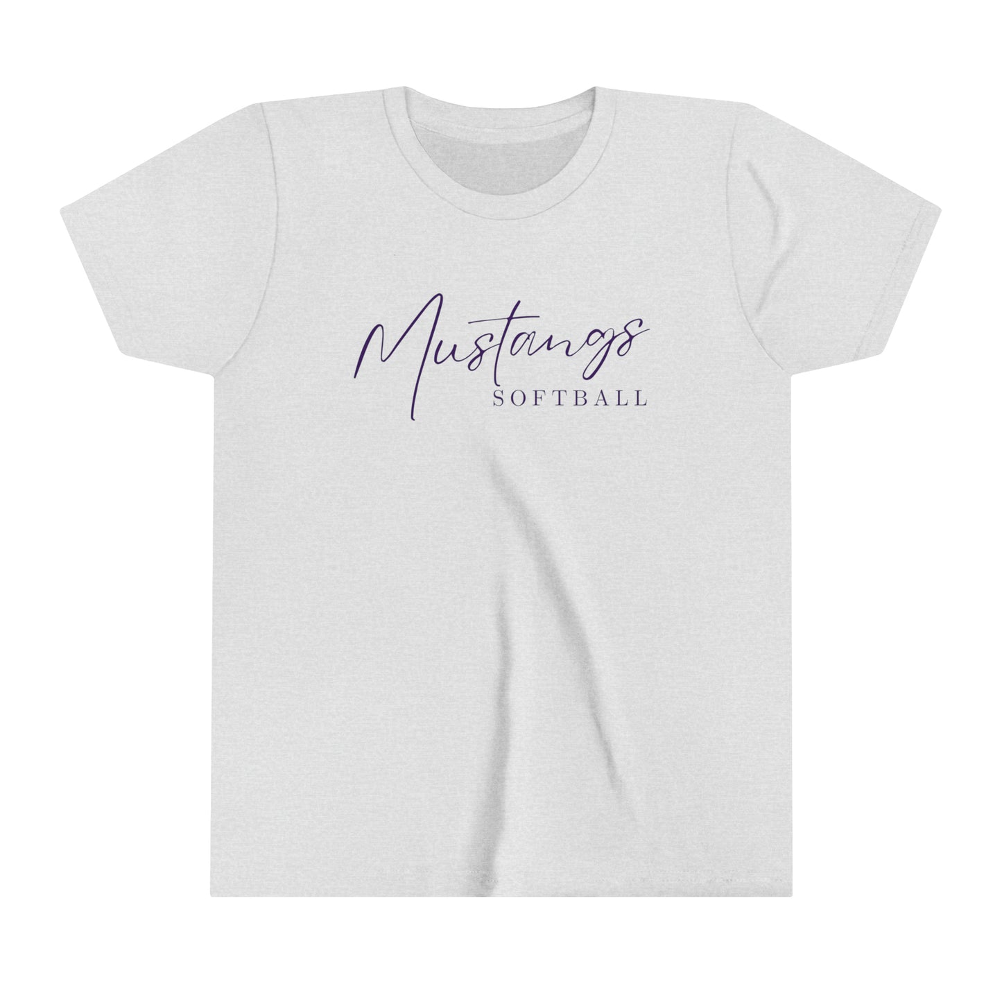 YOUTH Mustangs Softball Script Soft Shirt  SOFTBALL ELEM