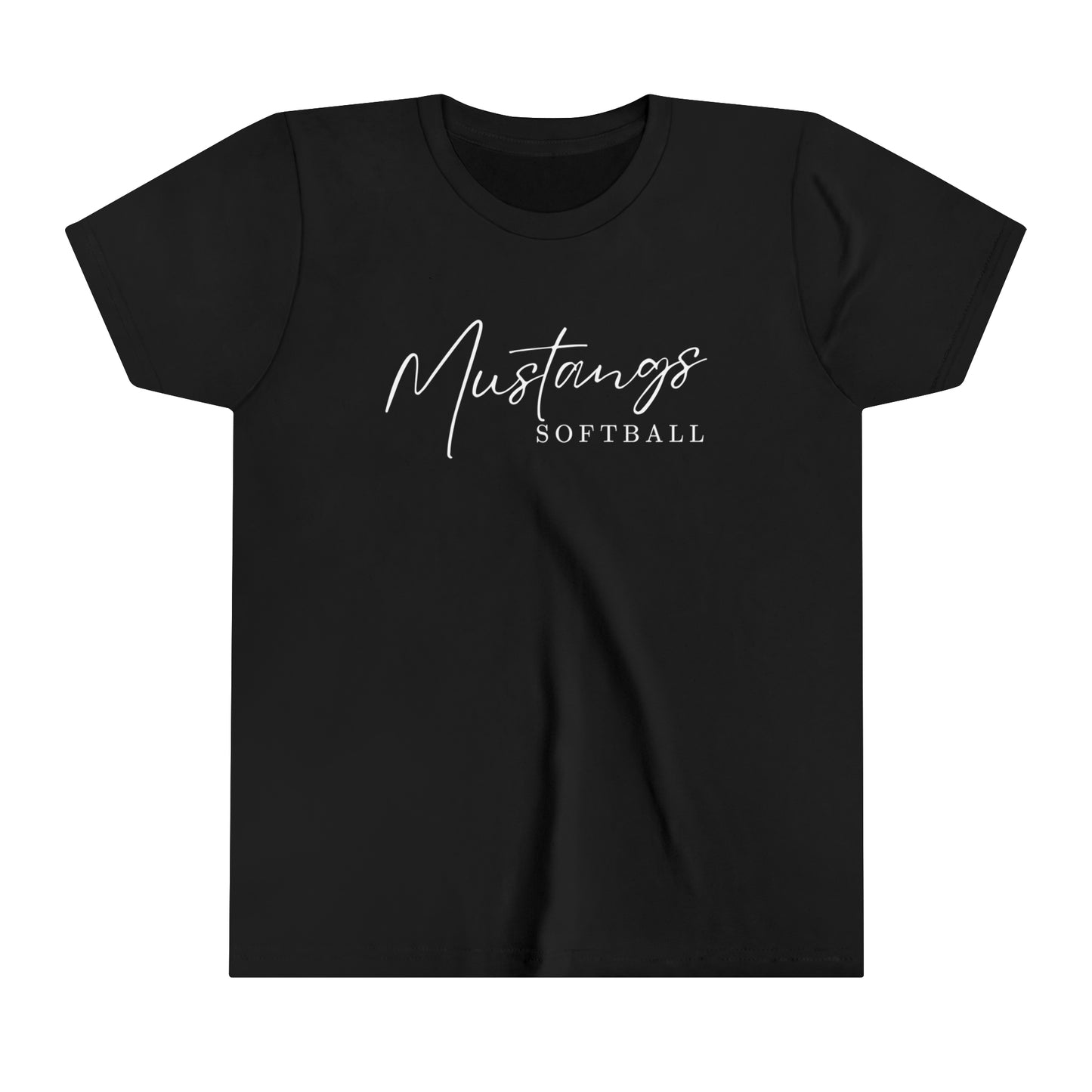 YOUTH Mustangs Softball Script Soft Shirt  SOFTBALL ELEM