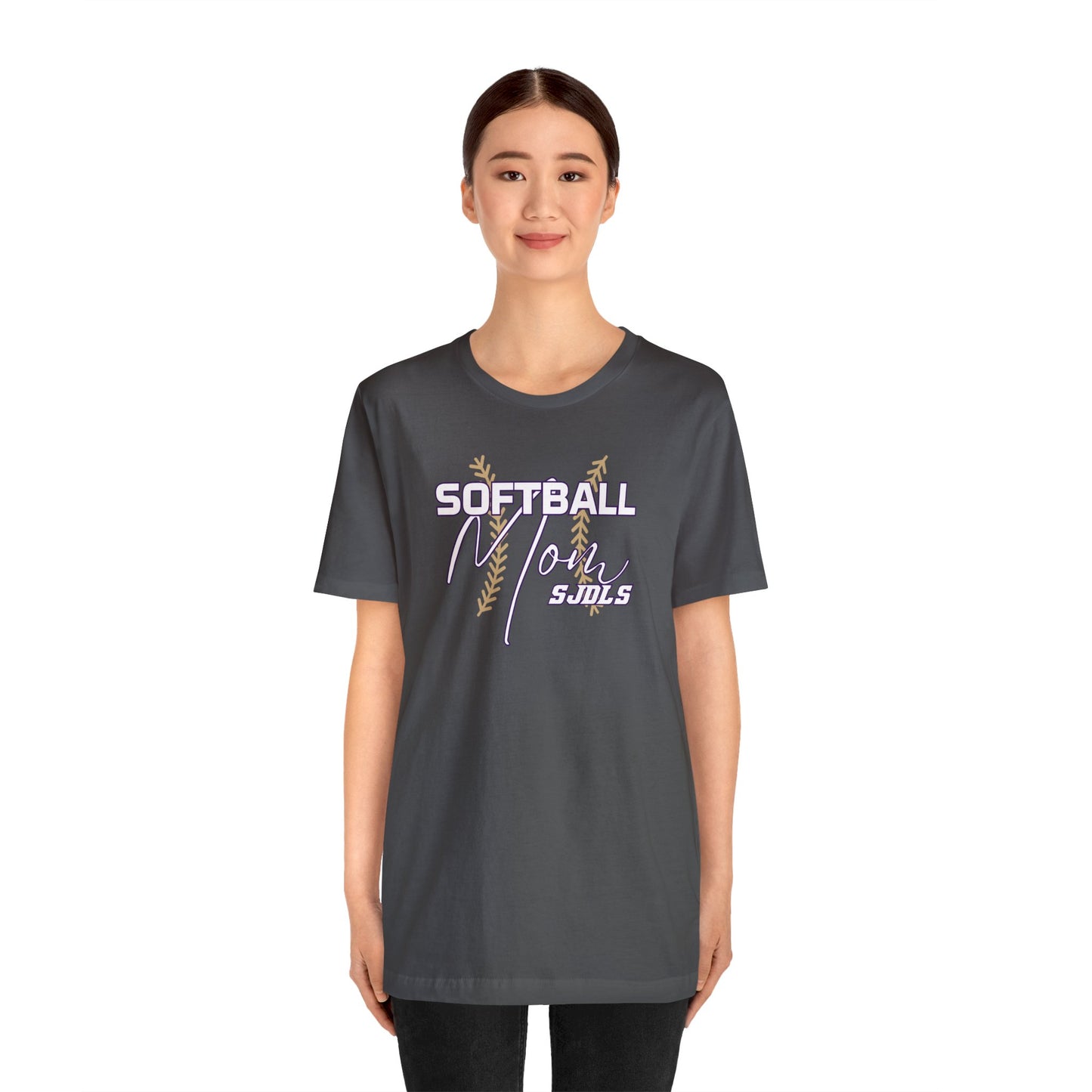 Softball Mom Stiches and Script Unisex Jersey Short Sleeve Tee  SOFTBALL ELEM