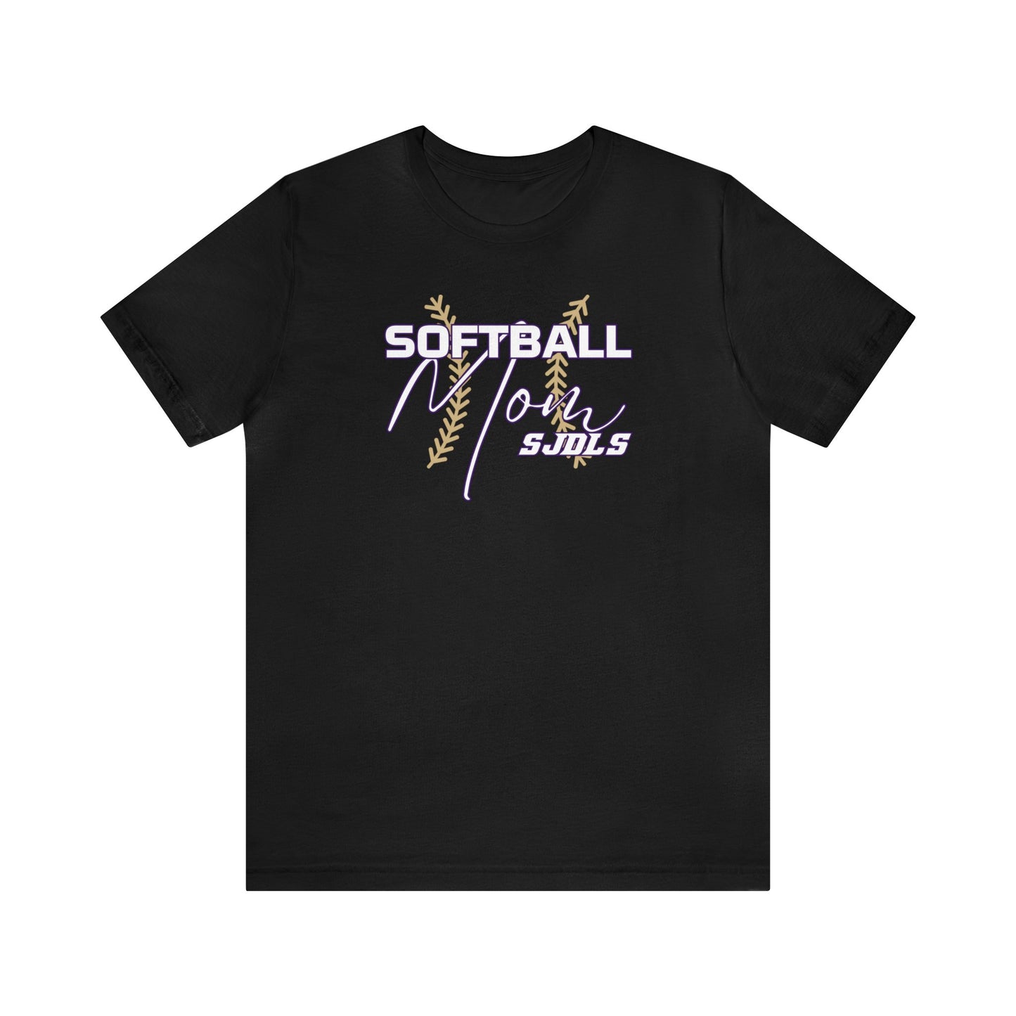 Softball Mom Stiches and Script Unisex Jersey Short Sleeve Tee  SOFTBALL ELEM