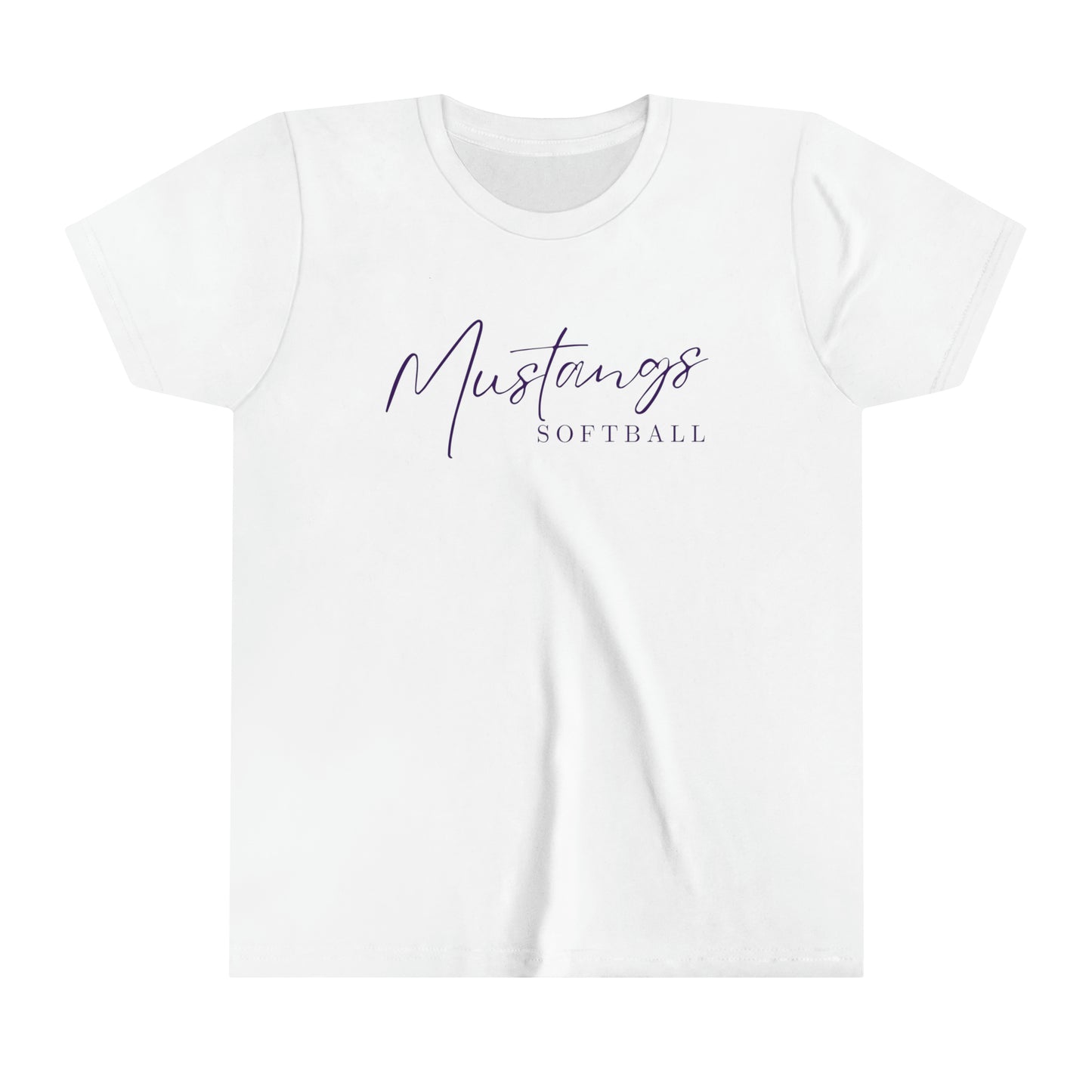 YOUTH Mustangs Softball Script Soft Shirt  SOFTBALL ELEM